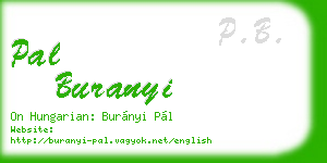 pal buranyi business card